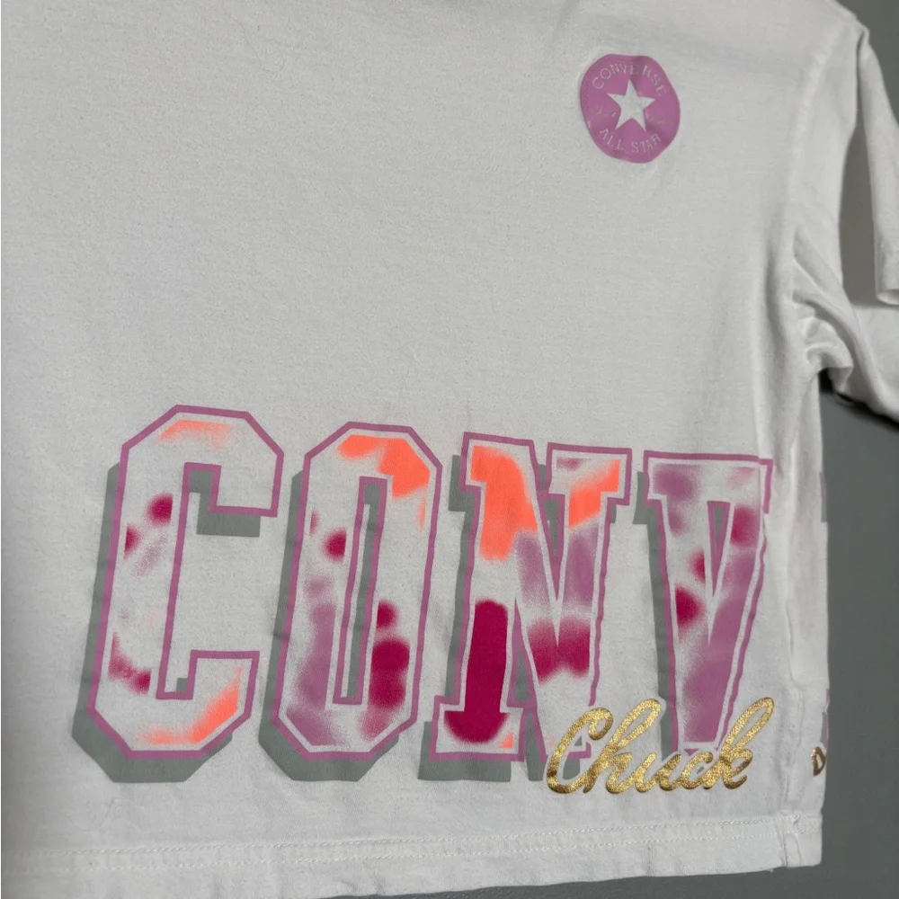 Converse White Tee Crop Top - Back to School